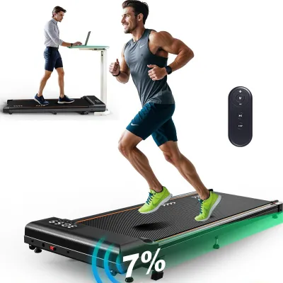 Immagine prodotto di Walking Pad - Tapis roulant per uso domestico - Motore da 2,25 CV - 1-6 km/h - Portata massima 100 kg - Inclinazione regolabile - Pieghevole - Display