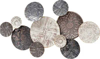 Immagine prodotto di Oggetto da parete - Grigio - Grigio argento - Metallo - 110 x 60 cm - Cerchi