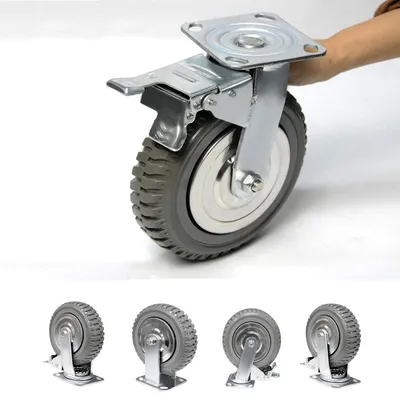 4 Stück 150 mm Lenkrollen mit Bremse, 360° drehbar, 800 kg