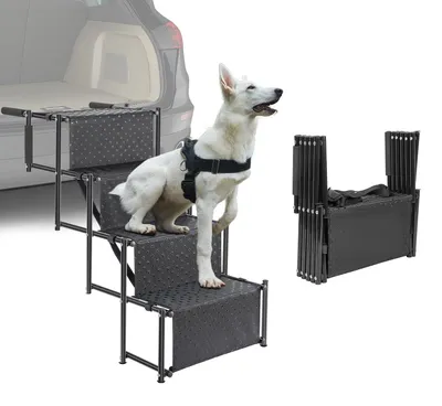 Image de Escaliers pliables pour chiens, adaptés aux voitures, jusqu'à 80 kg