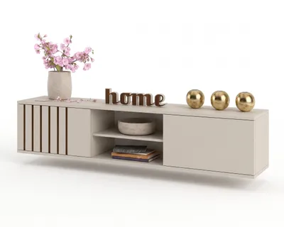 Produktbild von Fernsehschrank TV-Lowboard KING HÄNGEND Cashmere/Cashmere 120cm, KI-generiertes Bild