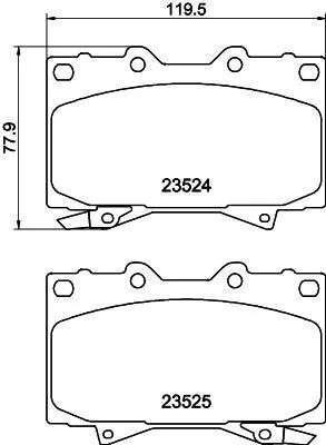 Produktbild von HELLA Bremsbeläge Satz Vorne Bremsklötze für TOYOTA LAND CRUISER (PZJ7, KZJ7, HZJ7, BJ7, LJ7, RJ7) 8DB 355 009-371