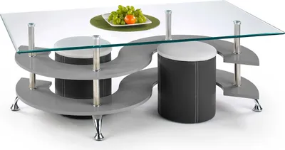 Produktbild von Bank Serie 5, verchromter Stahl, 130 cm breit, 70 cm tief, 42 cm hoch, inklusive 2 Poufs