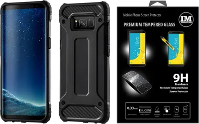 Produktbild von cofi1453 Panzerhülle HYBRID + 9H PANZERFOLIE für Samsung Modelle PanzerCase Outdoor Hülle Schutzglas Echt Glas für Samsung Galaxy A41 (A415F)