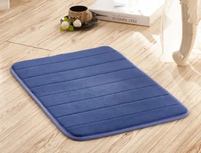 Obrázek produktu pro Tmavě modrá podložka do vany, protiskluzová podložka do vany z paměťové pěny, 40 x60 cm, omyvatelná v pračce, podložka do vany s absorpcí vody, měkká mikrovlákna do vany, sprchy a koupelny