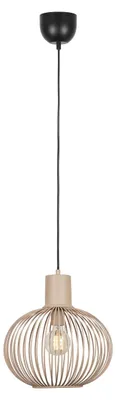 Produktbild von Trio Leuchten - Moderne Draht-Hängeleuchte schwarz mit Beige 33cm - Gila I Wohnzimmer I Schlafzimmer - Metall Kugel I Kugelförmig - LED geeignet E27