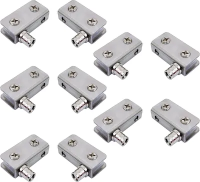Produktbild von Edelstahl-Glastürscharniere - Set mit 5 Stück für frei bewegliche Glastüren - Geeignet für Glasdicken von 5-8 mm