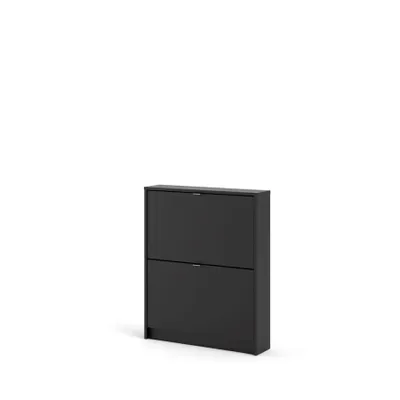 Produktbild von Shane Schuhschrank 2 Klapptüren 1R schwarz matt.