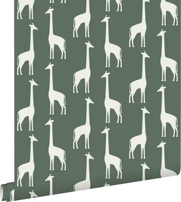 Obrázek produktu pro ESTAhome tapety žirafy tmavě zelené 53 cm x 10,05 m