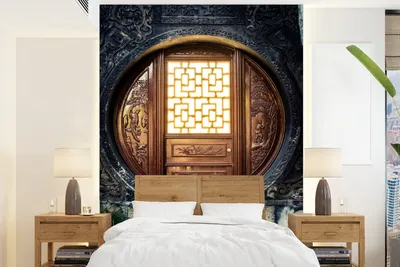 Produktbild von MuchoWow® Fototapete für Wohnzimmer oder Schlafzimmer Wandtapete Vinyl Motivtapete Traditionelles Chinesisch mit Fotodruck - 195x260 cm - Wandbild