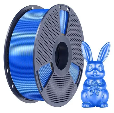 Zdjęcie produktu dla Filament Sunlu PLA+ Silk, 1,75 mm, 1 kg – kolor: niebieski