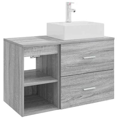 Obrázek produktu pro Sada koupelnového nábytku 2 pcs Šedý Sonoma Kompozitní dřevo