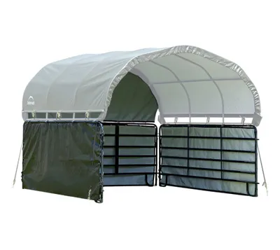 Produktbild von ShelterLogic Folien Weidezelt Seitenverkleidung ohne Stahlgestell Grün 370x150 cm
