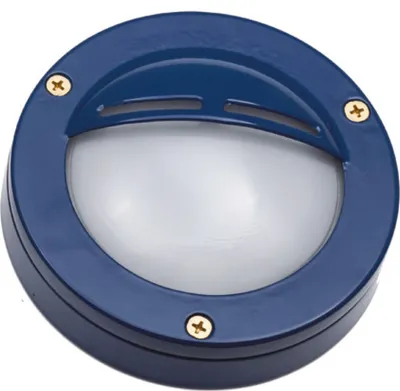 Produktbild von Wandlampe außen Echt-Messing Glas GX53 IP64 rund D: 14 cm Blau Maritim Außenlampe Wand