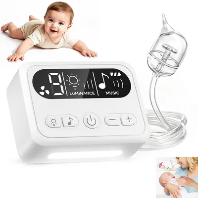 Produktbild von Elektrischer Baby Nasensauger & Nasenaspirator – 9 Saugstufen mit Nachtlicht, Musik, Silikonaufsätzen & Akku