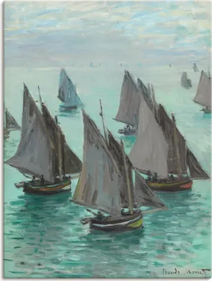 Produktbild von ARTland Leinwandbild Fischerboote bei ruhigem Wetter Größe: 60x80 cm
