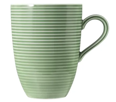 Immagine prodotto di Seltmann Weiden Beat Salbeigrün Becher mit Henkel, mit Relief, Henkelbecher, Kaffeebecher, Tasse, Porzellan, Grün, 350 ml, 001.753845