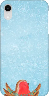 Produktbild von Mr. & Mrs. Panda Iphone XR Handyhülle Rotkehlchen Weihnachten - Eisblau - Geschenk, Weihnachtsgruß, Heiligabend, Handy Case, Premium Kunststoff, Vogel, Frohe, Winter