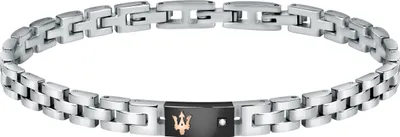 Image de MASERATI BRACELET IP BLACK 100% acier inoxydable argenté
