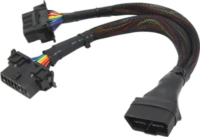 Obrázok produktu pre 1 IN 2 Predlžovací kábel OBD2 16-pinový 30 cm dlhý konektor na diagnostický adaptér s dvoma zásuvkami