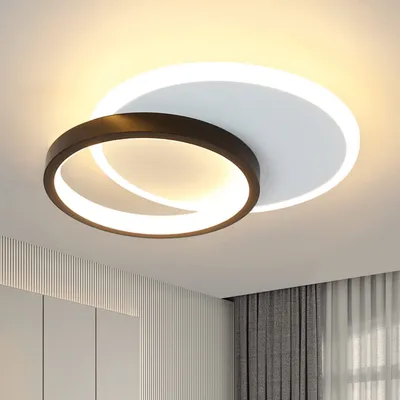 Obrázok produktu pre ZMH LED stropné svetlo obývacia izba 3000K teplá biela stropná lampa 12W akrylátové stropné svetlo moderné čierne pre spálňu jedáleň kuchyňu chodbu