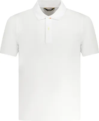 Produktbild von Weißes Kurzarm-Poloshirt für Herren mit Applikation & 2 Knöpfen