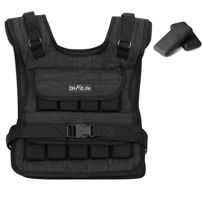 Immagine prodotto di DH FitLife Giubbotto Zavorrato Regolabile 10 kg per Allenamento della Forza e Sviluppo Muscolare | Gilet Zavorrato da Corsa e Fitness per Donna e Uomo