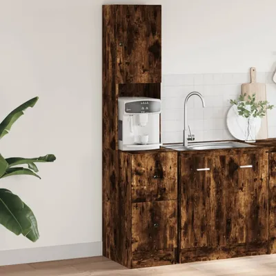 Produktbild von "2026 Promotion" Küchenschrank - Sideboard Küche - Räuchereiche 35x50x180 cm Holzwerkstoff - Mehrzweckschrank CC30164