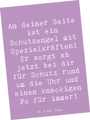 Produktbild von Mr. & Mrs. Panda Postkarte Spruch Schutz Schutzengel - Lavendeltraum - Geschenk, Botschaften, Grußkarte, Postkarten, Fotokarte, Dekoration, Ansichtskarten, Zitat, Engel