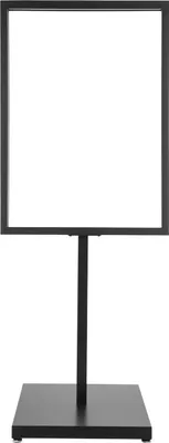 Obrázek produktu pro Reklamní tabule na podstavci – Nastavitelný stojan na plakáty – 90x65 cm rám – Výška 160 cm – Obdélníkový železný rám pro vnitřní i venkovní použití – Černá barva