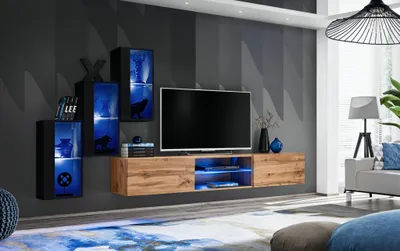 Zdjęcie produktu dla Meble do salonu Luksusowa meblościanka w komplecie Meble designerskie Meble drewniane