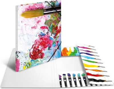 Produktbild von Sammelmappe A3 Pappe Farben Packung mit 3 Stück