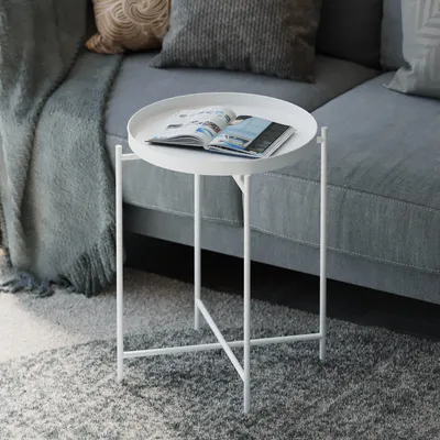 Immagine prodotto di Skye Decor, Shb-007-B, tavolino, 100 % METALLO, bianco, 46 x 46 x 56 cm