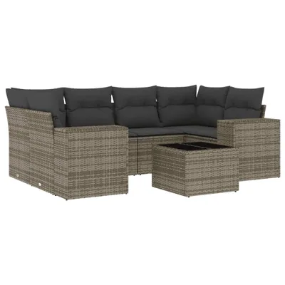 Produktbild von VidaXL 3222319, Dunkles Grau, Rattan, Gehärtetes Glas, 110 kg, Erwachsene & Kinder, 550 mm, 550 mm