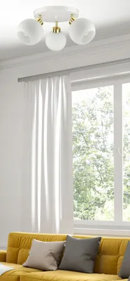 Obrázek produktu pro LUXOLAR - LED stropní svítidlo 3 plameny bílé zlaté E27 60 W - otočné stropní svítidlo do obývacího pokoje, kuchyně - klasický design, bílé skleněné koule
