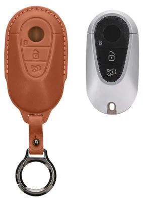 Produktbild von kwmobile Schlüsselhülle für Mercedes Benz 3-Tasten Smart Autoschlüssel Hülle Leder - Autoschlüssel Schlüssel Hülle - Schlüsselcover Schlüsselschutz in
