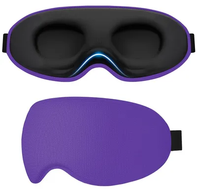 Image de Masque de sommeil pour les personnes dormant sur le côté, hommes et femmes, conception 3D améliorée, masque de sommeil confortable avec élastique réglable, doux pour la peau, opaque, masque ergonomique pour un confort de sommeil optimal, etc. – Violet foncé