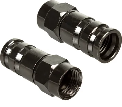 Zdjęcie produktu dla Profesjonalny adapter złącza kompresyjnego F RG-6 do kabla koncentrycznego anteny SAT czarny nikiel - 1 szt