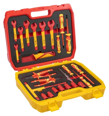 Produktbild von HÖGERT TECHNIK 25er-Set Elektriker Werkzeug Set isolierter 1000V Hand Screwdrive