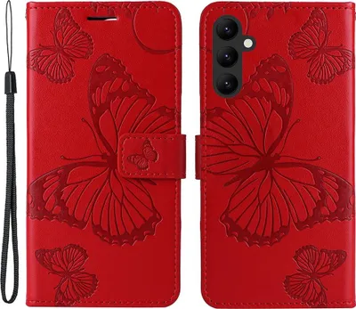 Produktbild von Samsung Galaxy A25 Hülle - Coverup Schmetterlinge Klapphülle - Rot