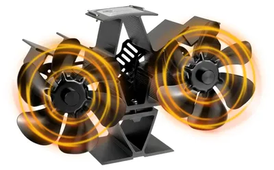 Obrázek produktu pro Ventilátor pro kamna, ventilátor do krbu s 12 lopatkami, tichý