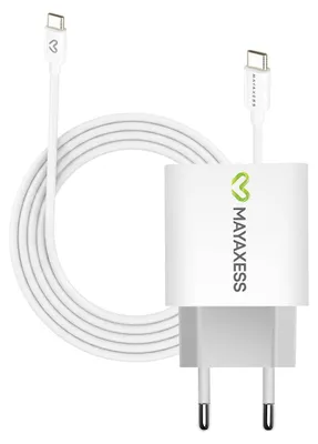 Immagine prodotto di Mayaxess, alimentatore da 20 W per Galaxy S23 + cavo USB-C da 1 m, bianco