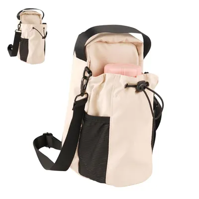 Produktbild von Pferde-Satteltasche 11×15×25 cm, isolierte Wasserflaschentasche mit Halter, robuste Fitness- & Reittasche, Schwarz