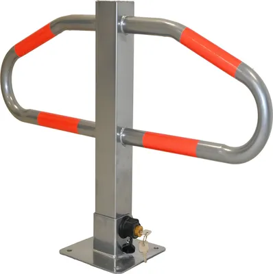 Produktbild von Parkplatzsperre 47 x 73 cm Metall grau abschließ- und klappbar Parkplatzbügel Sperrbügel Poller