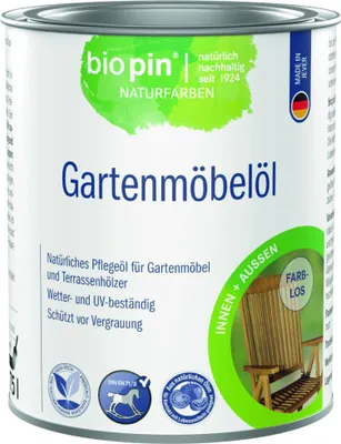 Produktbild von Biopin Naturfarben Gartenmöbelöl 750 ml farblos