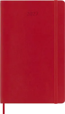 Obrázek produktu pro Moleskine 12měsíční denní kalendář 2027, Large/A5, 1 den = 1 strana, měkká vazba, šarlatově červená