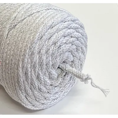 Image de Cordon de coton tressé 5mm 200m gris clair ColiNea avec âme en coton tressé