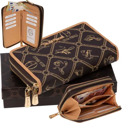 Produktbild von Giulia Pieralli Damen Geldbörse Geldbeutel Brieftasche Portmonee XXL CAFFE-CREMA (02A)