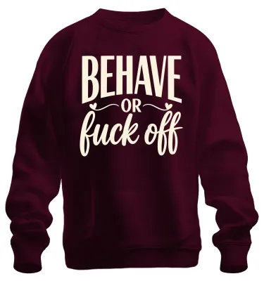 Immagine prodotto di Magatti o vattene. Felpa/maglione con scritta provocatoria e umoristica, colore bordeaux, taglia M