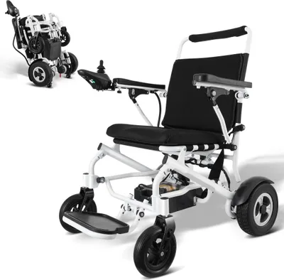 Image de Fauteuil roulant électrique pliable - fauteuil roulant médical - charge max. 136,08 kg - largeur assise 508 mm - confortable et mobile